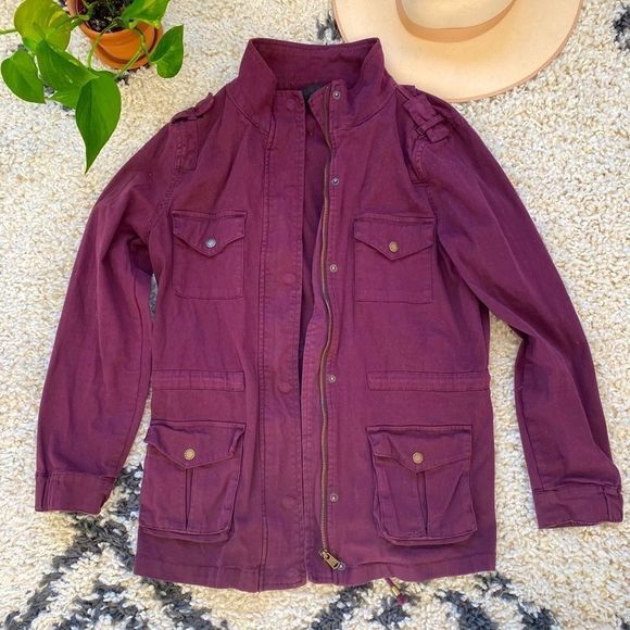 Jackets & Blazers - Maroon Utility Jacket